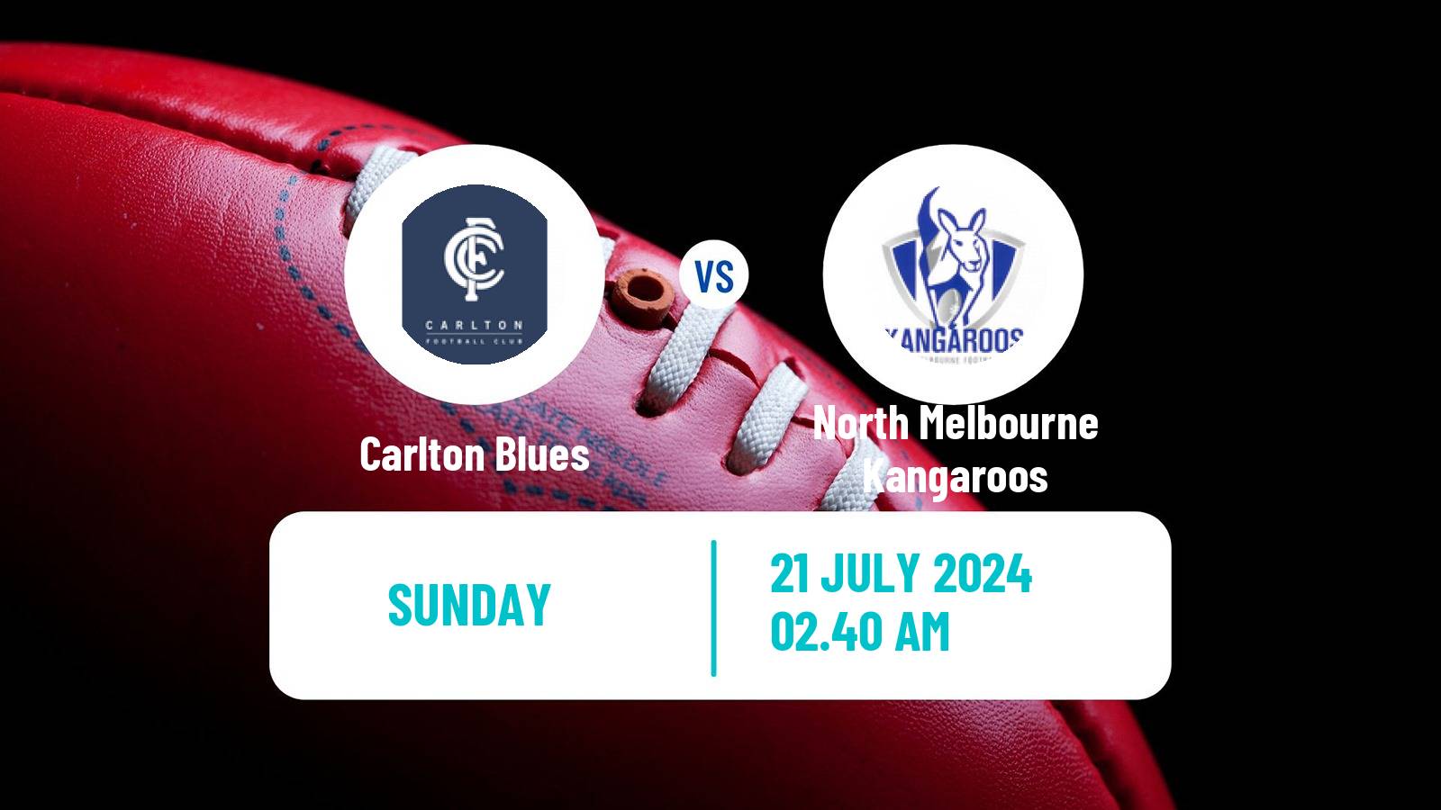 Aussie rules AFL Carlton Blues - North Melbourne Kangaroos