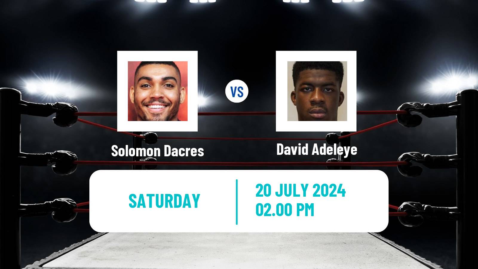 Boxing Heavyweight Bbbofc English Title Men Solomon Dacres - David Adeleye