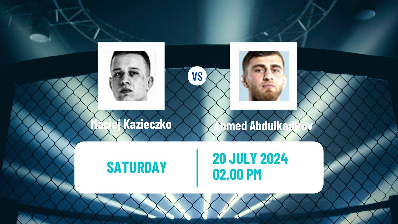 MMA Lightweight Ksw Men Maciej Kazieczko - Ahmed Abdulkadirov