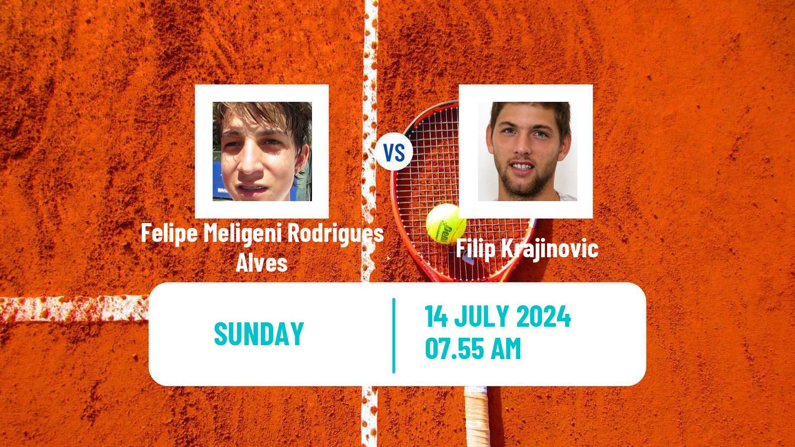 Tennis ATP Hamburg Felipe Meligeni Rodrigues Alves - Filip Krajinovic