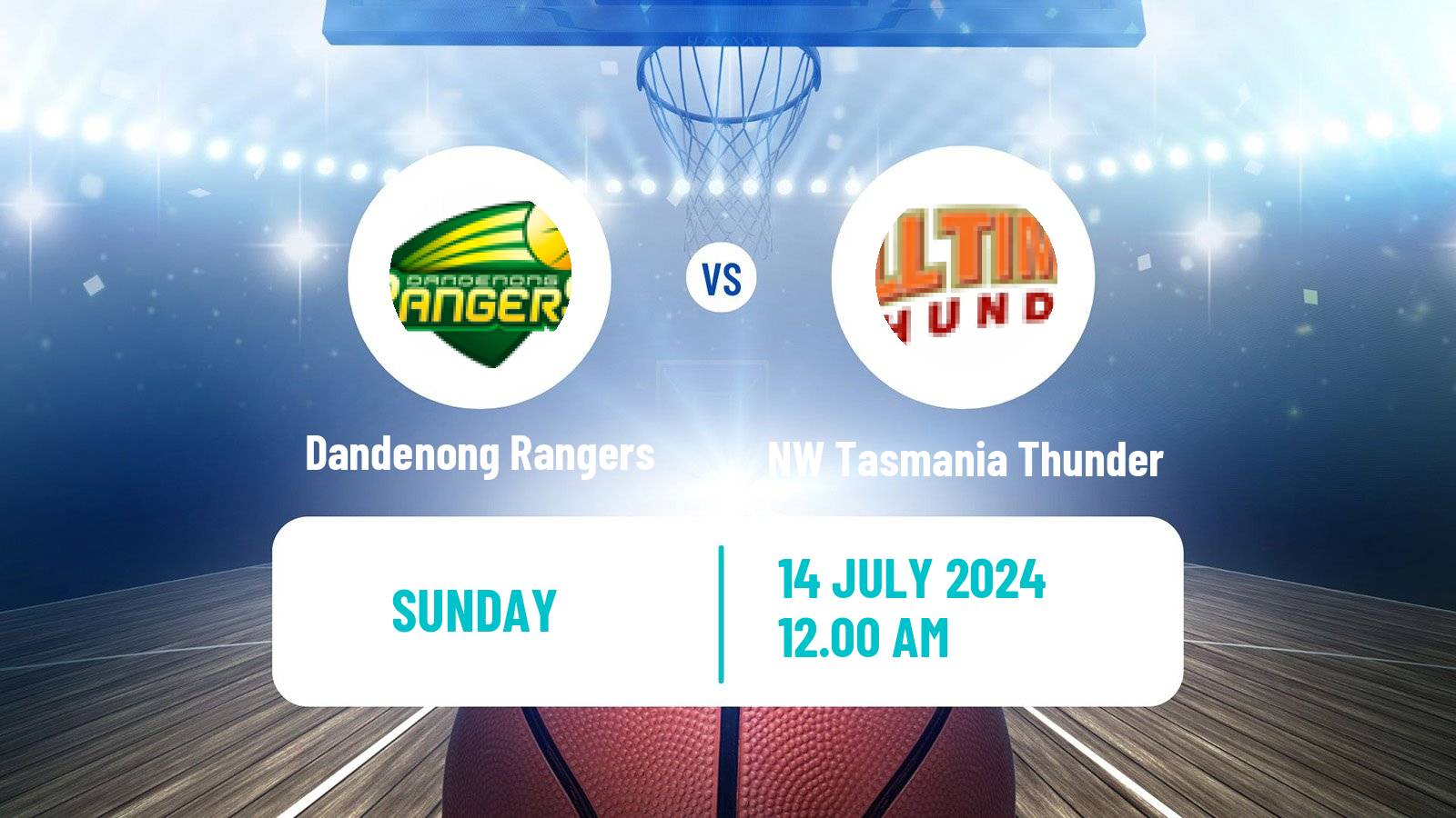 Basketball Australian NBL1 South Dandenong Rangers - NW Tasmania Thunder
