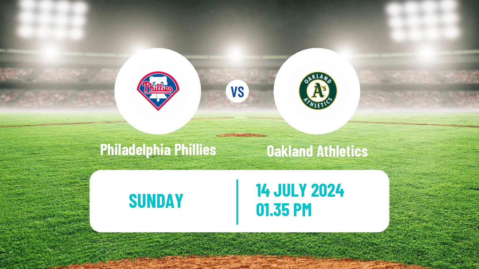 Baseball MLB Philadelphia Phillies - Oakland Athletics