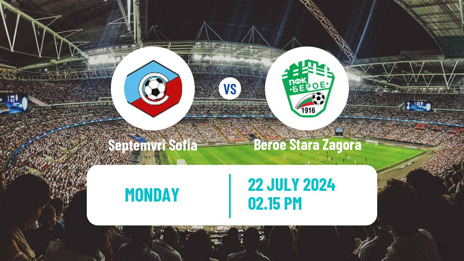 Soccer Bulgarian Parva Liga Septemvri Sofia - Beroe Stara Zagora