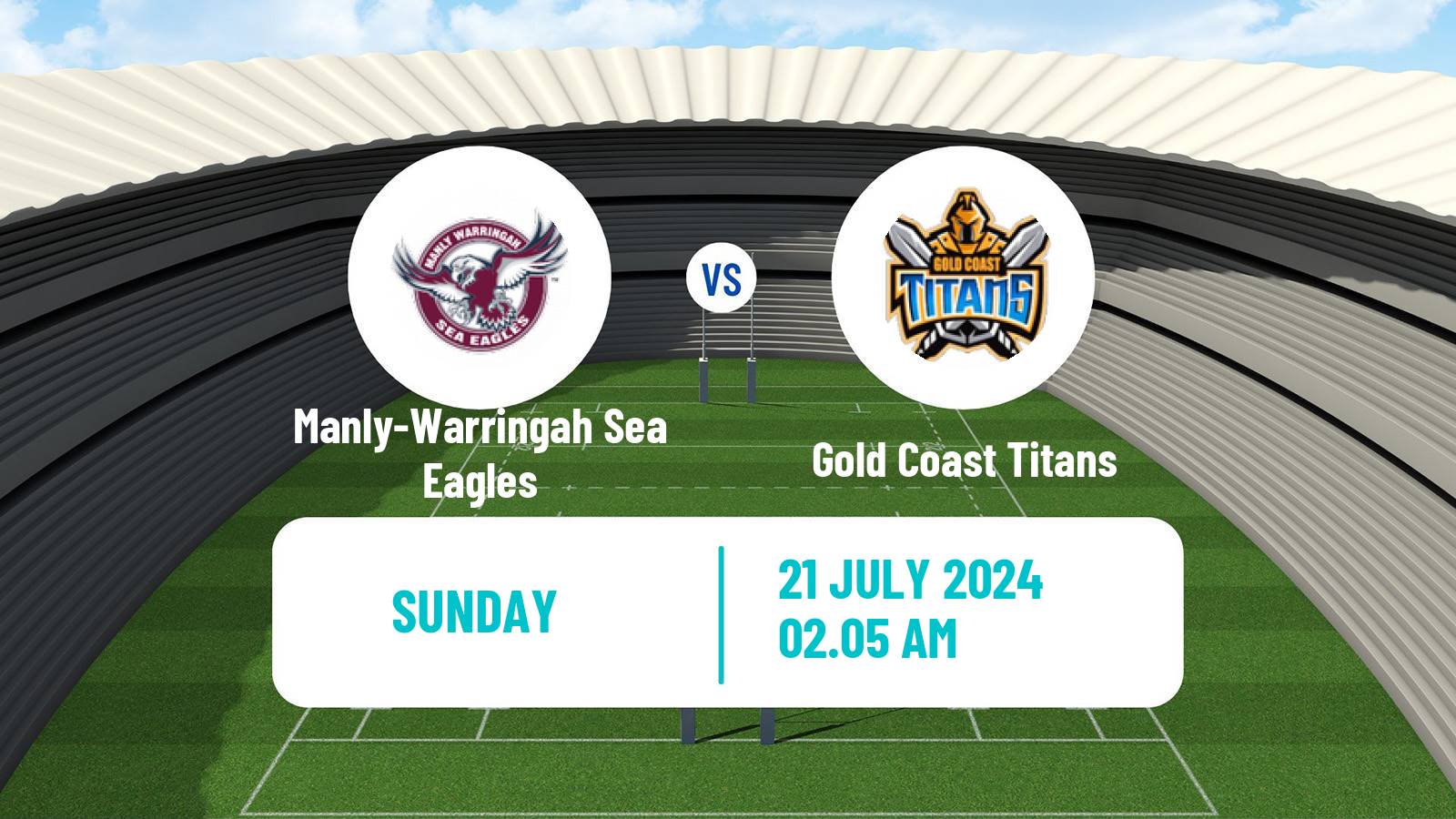 Rugby league Australian NRL Manly-Warringah Sea Eagles - Gold Coast Titans