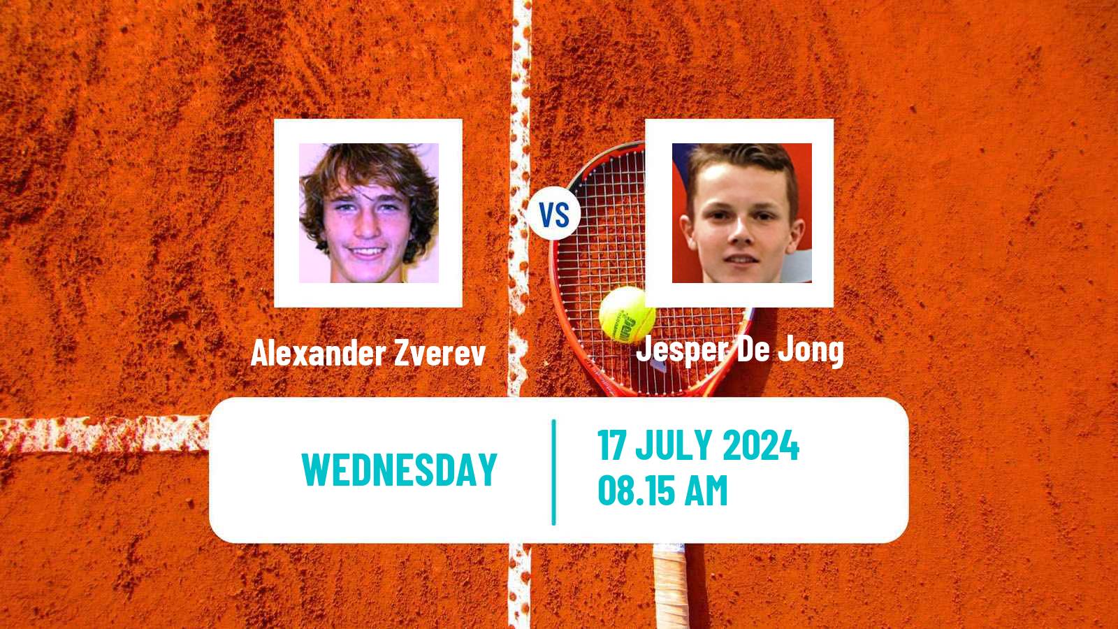 Tennis ATP Hamburg Alexander Zverev - Jesper De Jong