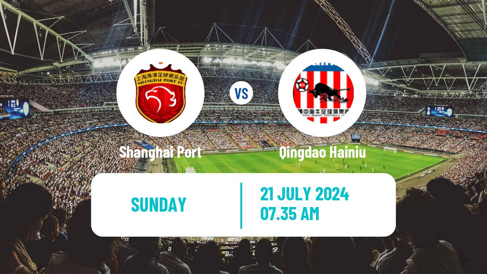 Soccer Chinese Super League Shanghai Port - Qingdao Hainiu