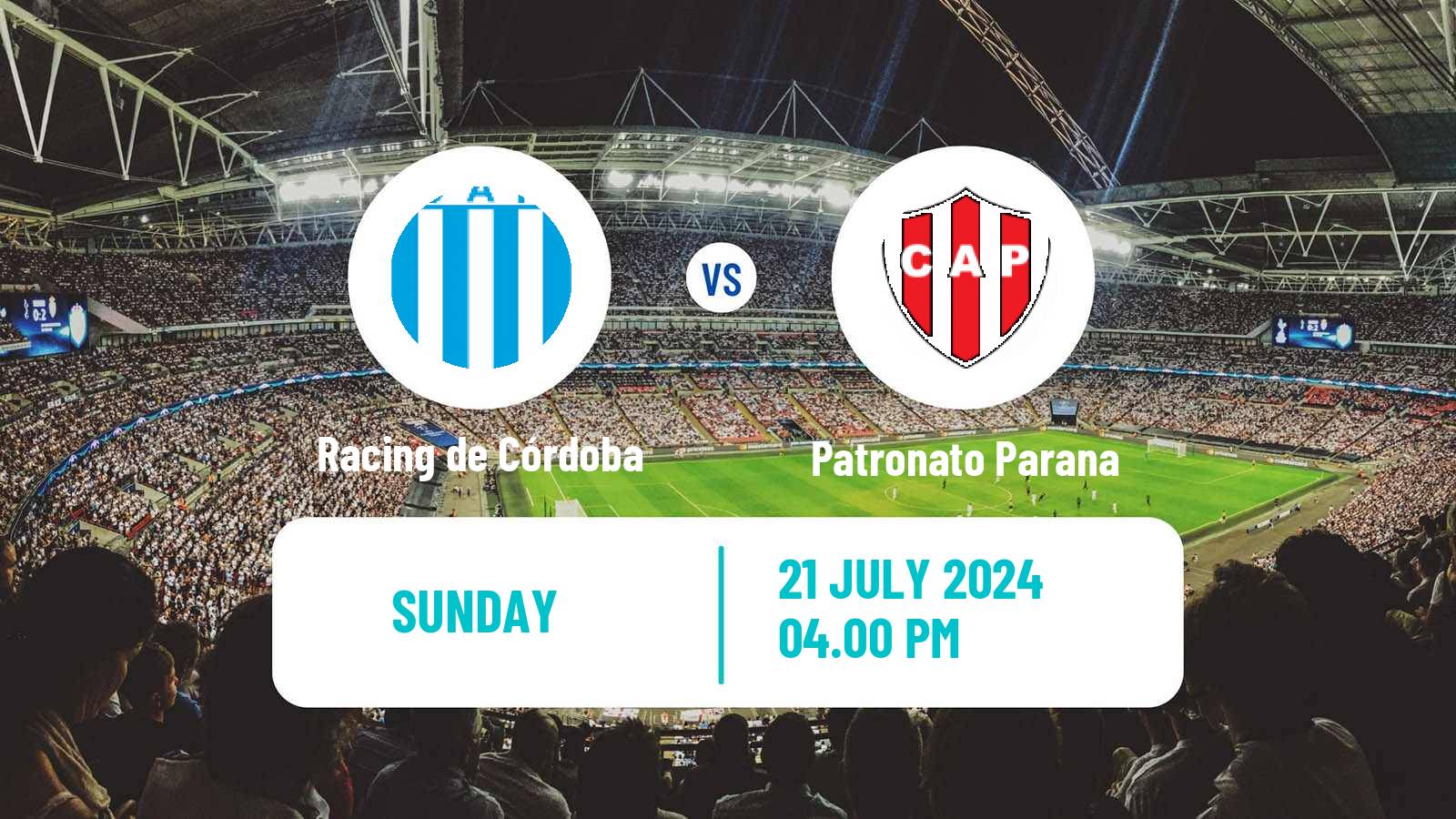 Soccer Argentinian Primera Nacional Racing de Córdoba - Patronato Parana