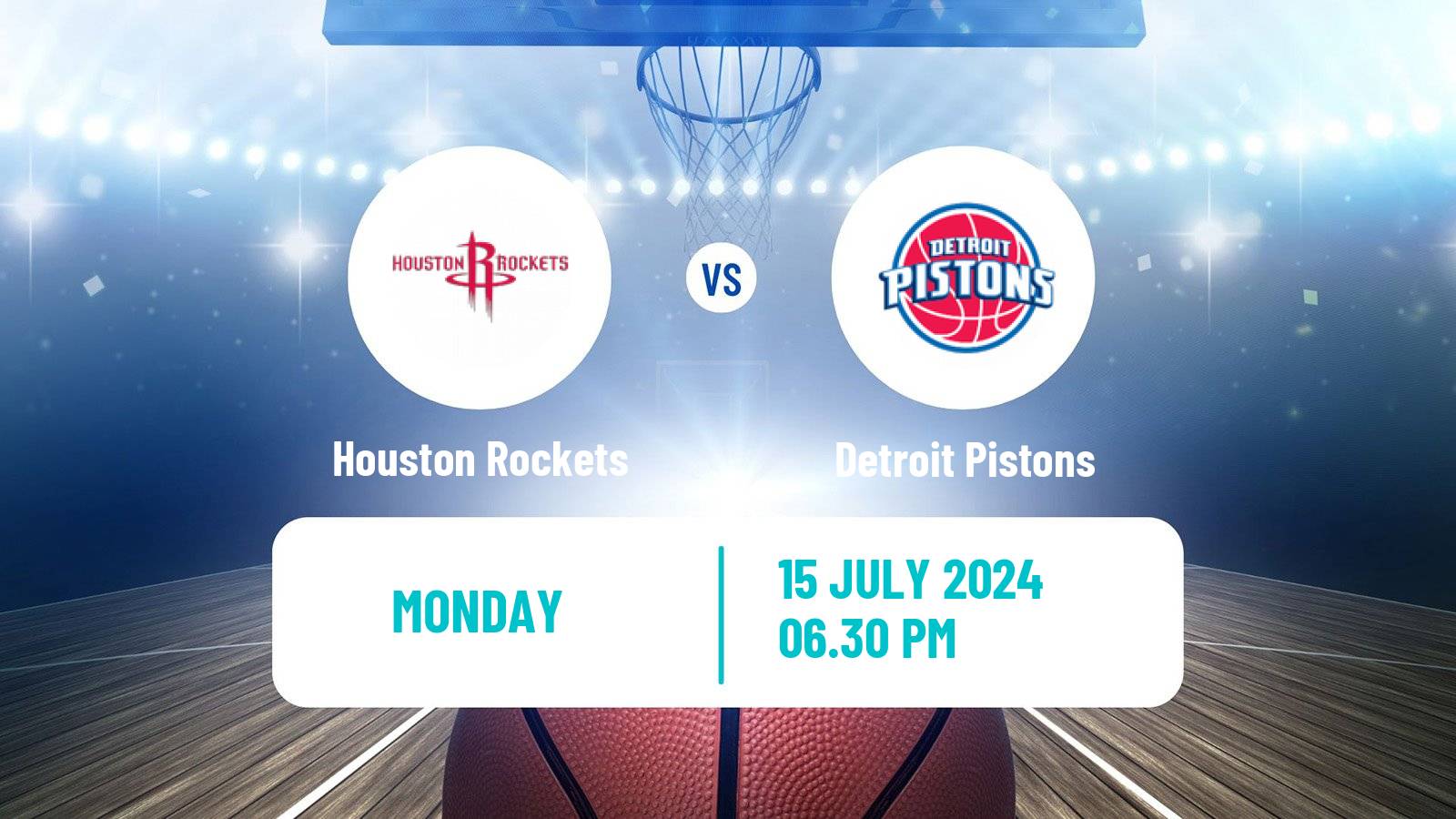 Basketball NBA Las Vegas Summer League Houston Rockets - Detroit Pistons