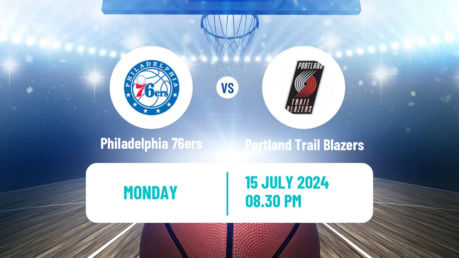 Basketball NBA Las Vegas Summer League Philadelphia 76ers - Portland Trail Blazers