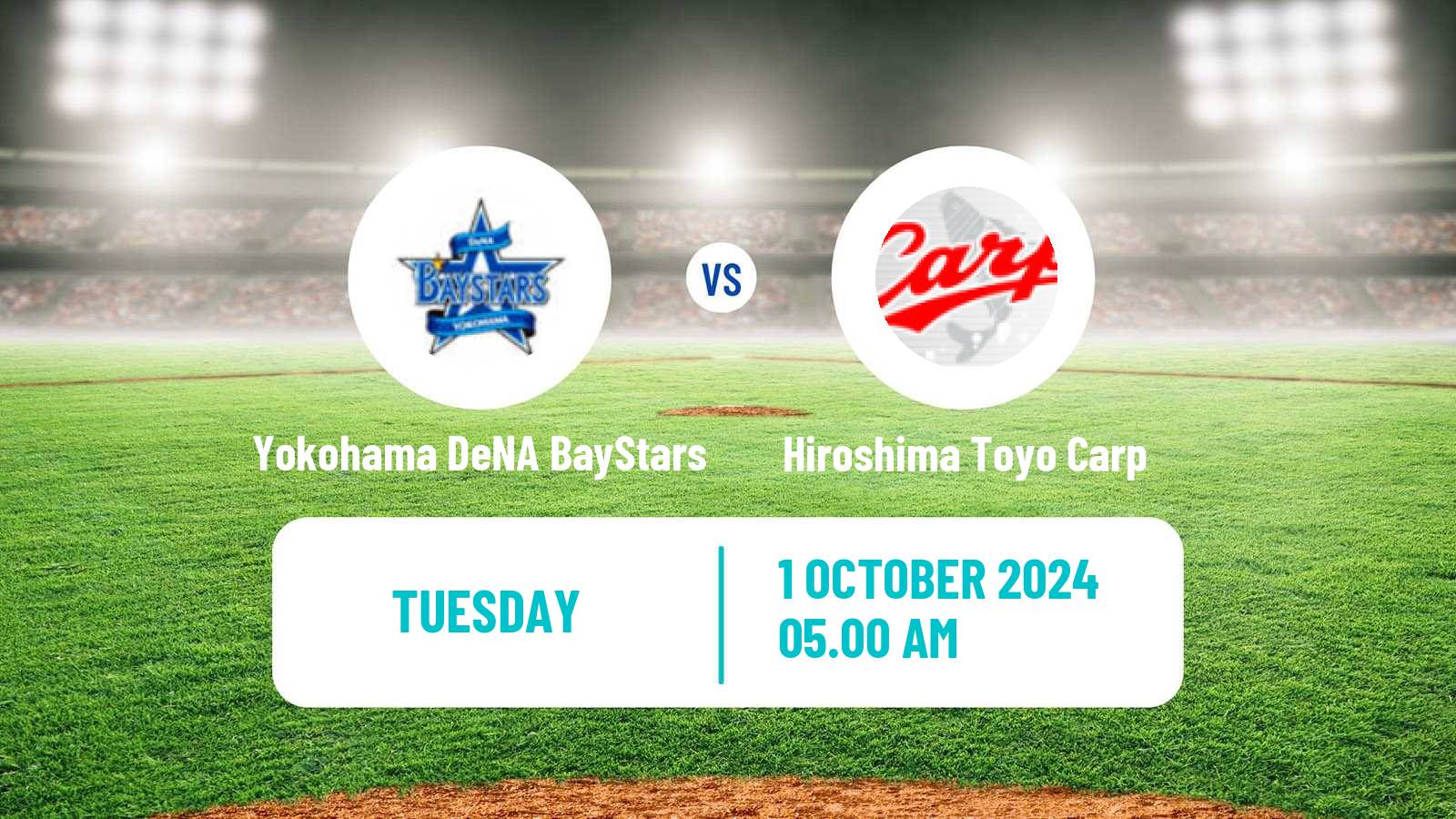 Baseball NPB Yokohama DeNA BayStars - Hiroshima Toyo Carp