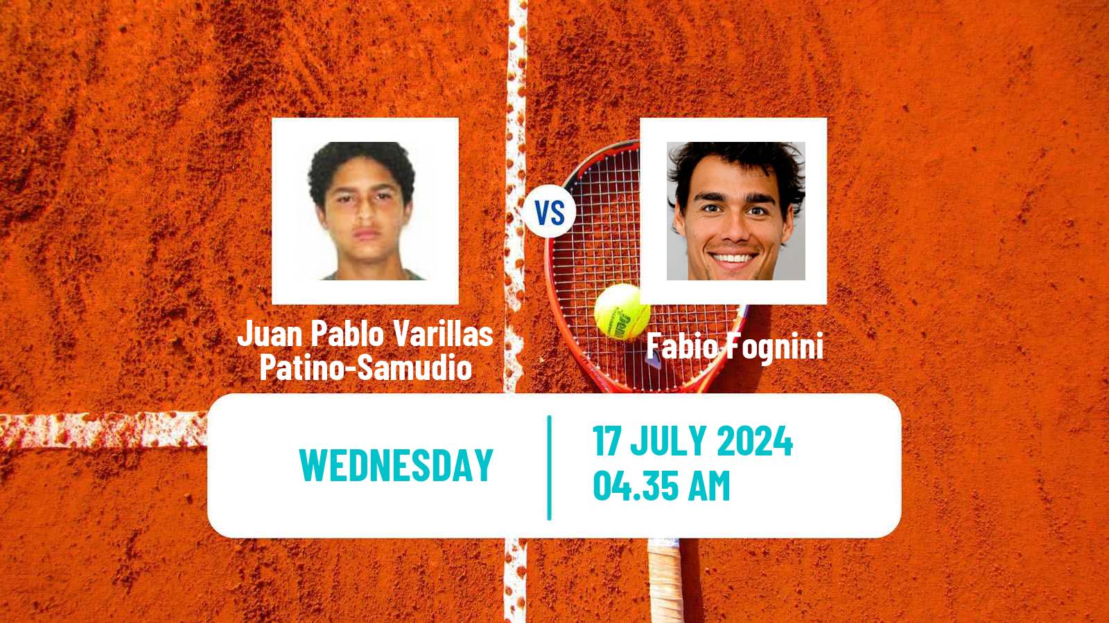 Tennis ATP Gstaad Juan Pablo Varillas Patino-Samudio - Fabio Fognini