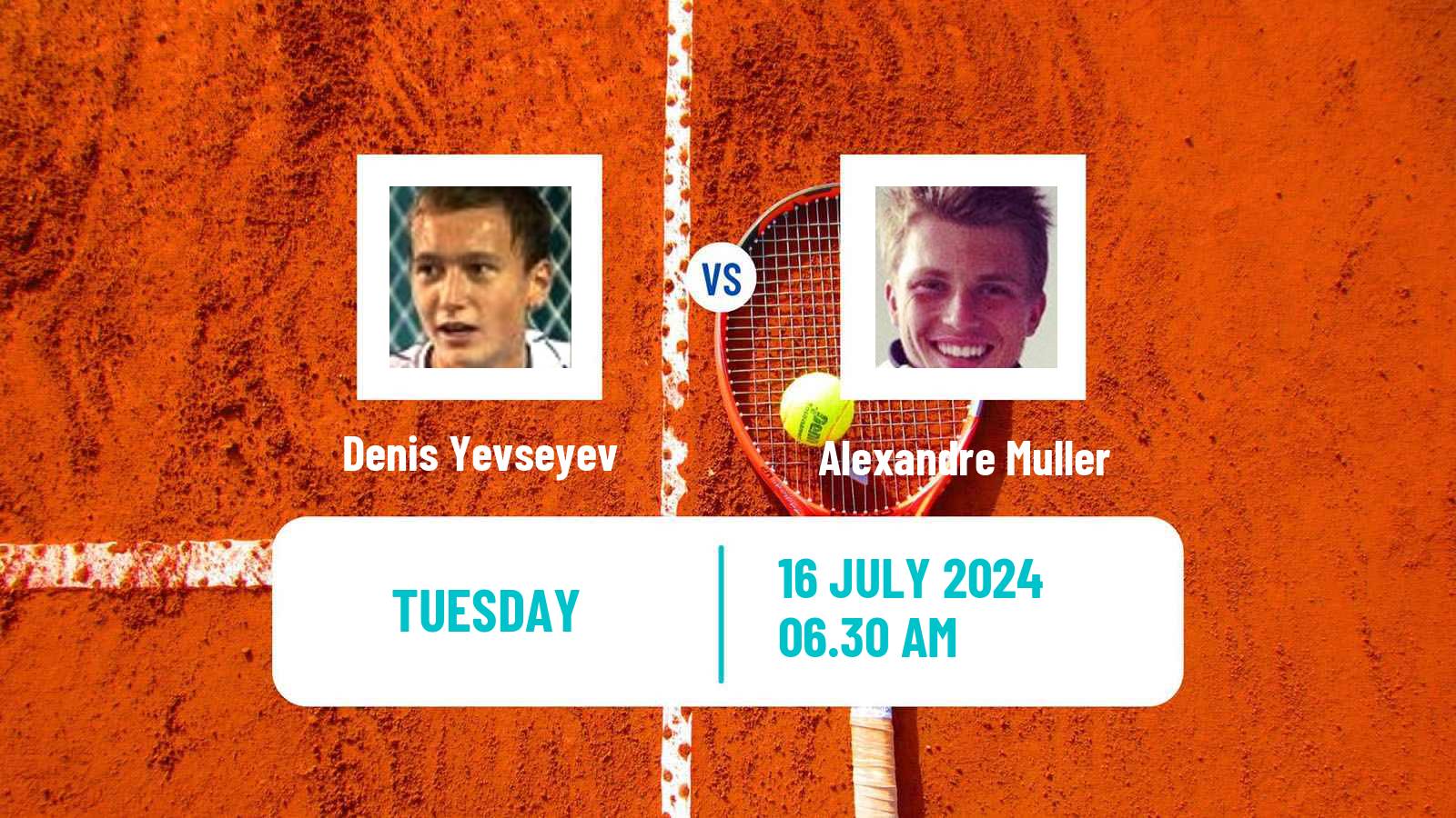 Tennis ATP Bastad Denis Yevseyev - Alexandre Muller