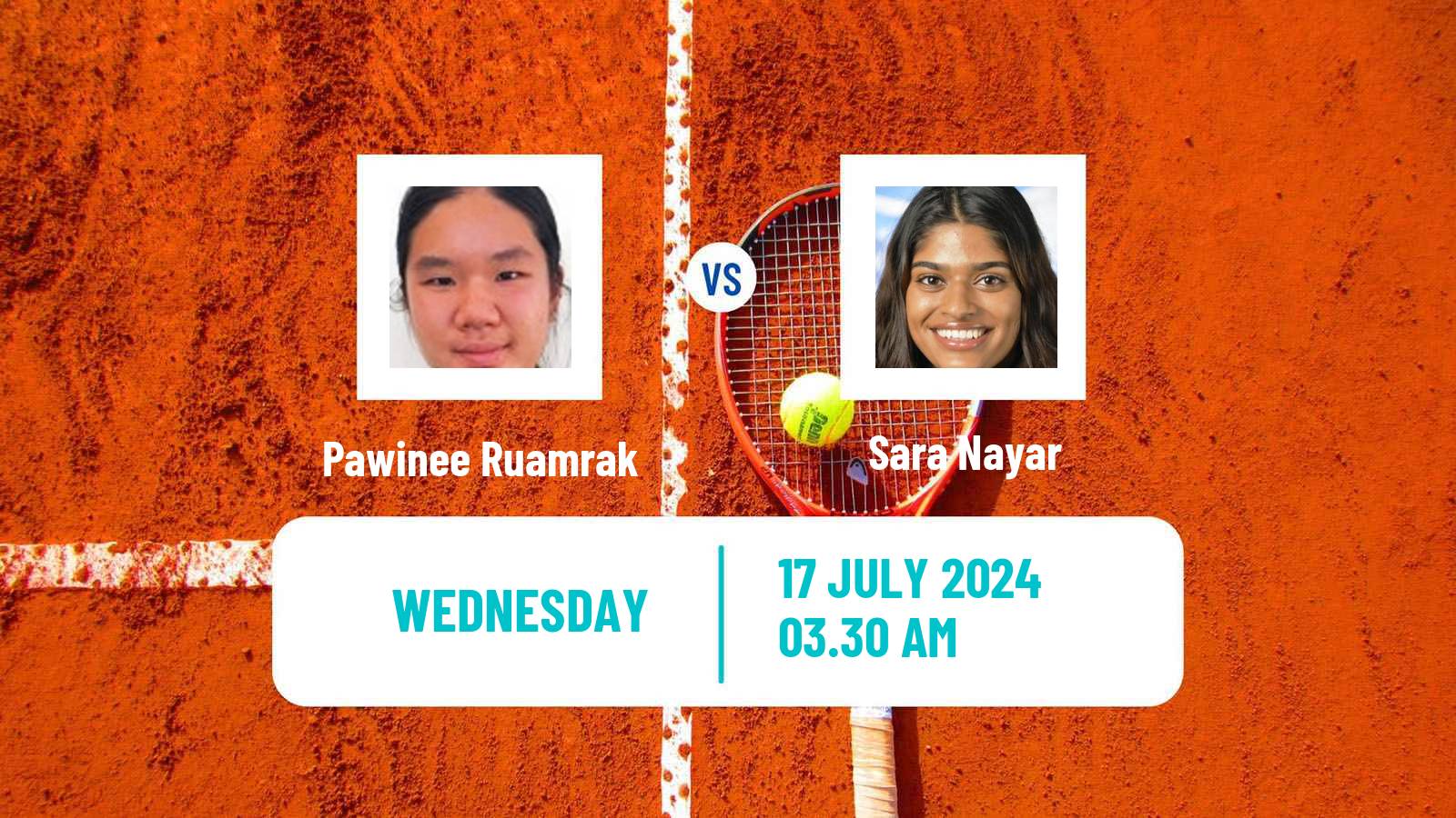 Tennis ITF W15 Nakhon Si Thammarat 4 Women Pawinee Ruamrak - Sara Nayar