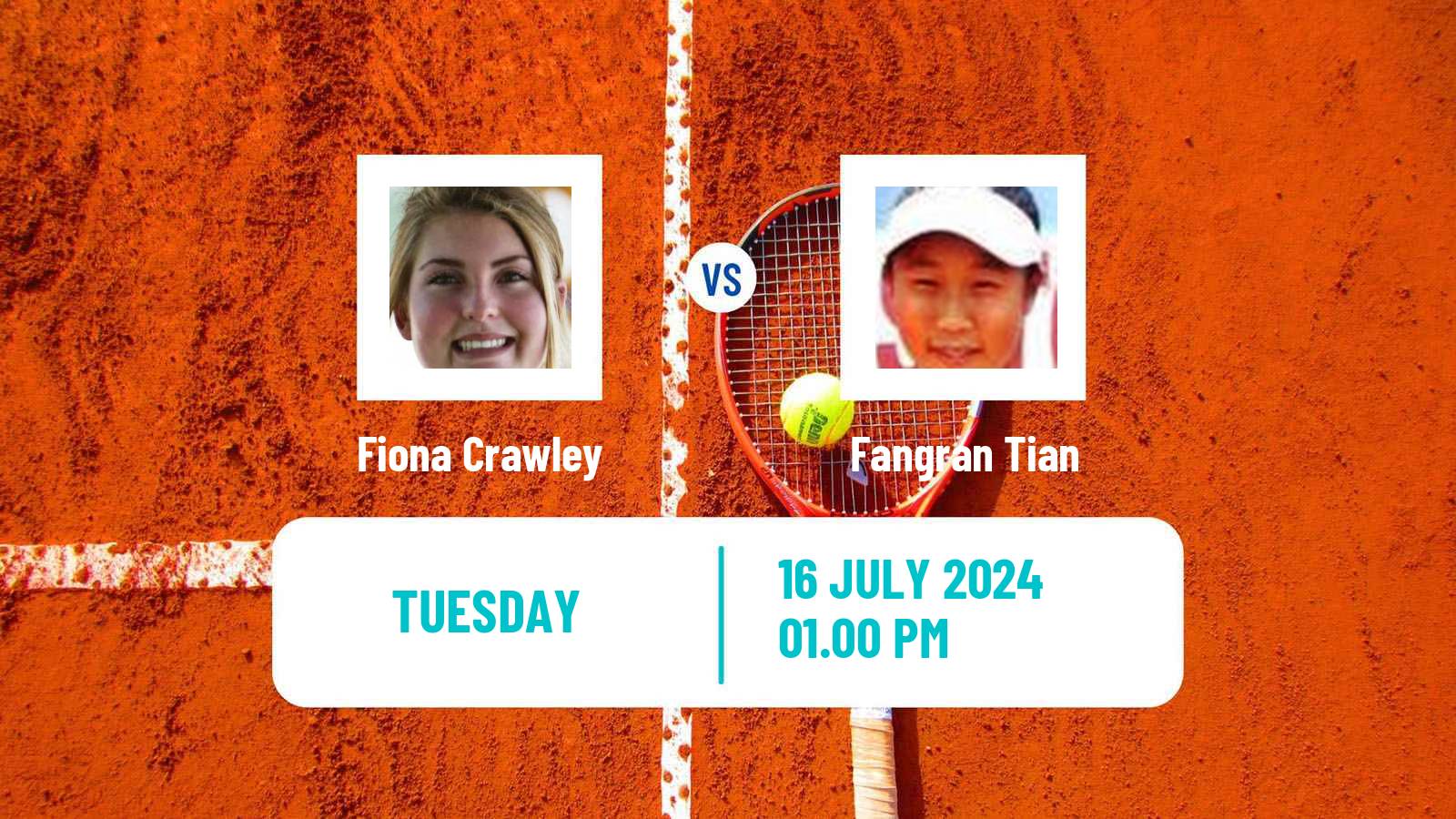 Tennis ITF W75 Evansville In Women Fiona Crawley - Fangran Tian