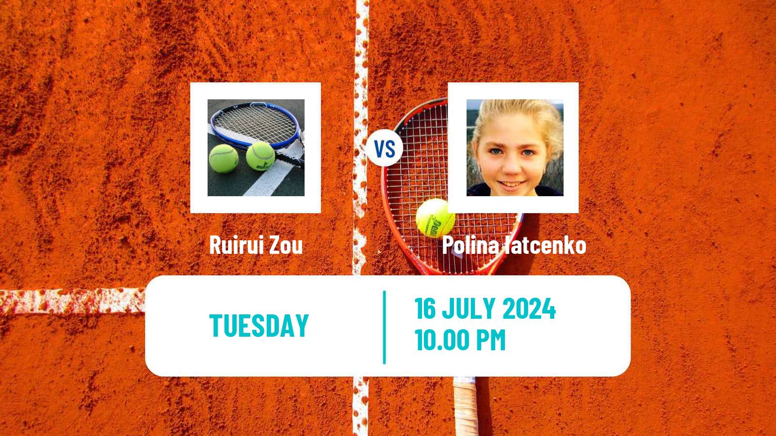 Tennis ITF W35 Tianjin 2 Women Ruirui Zou - Polina Iatcenko