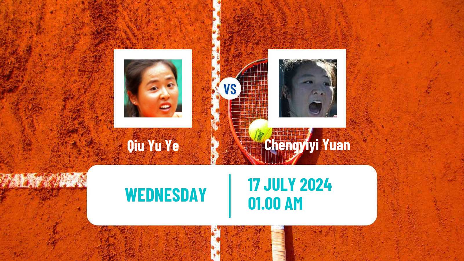 Tennis ITF W35 Tianjin 2 Women Qiu Yu Ye - Chengyiyi Yuan