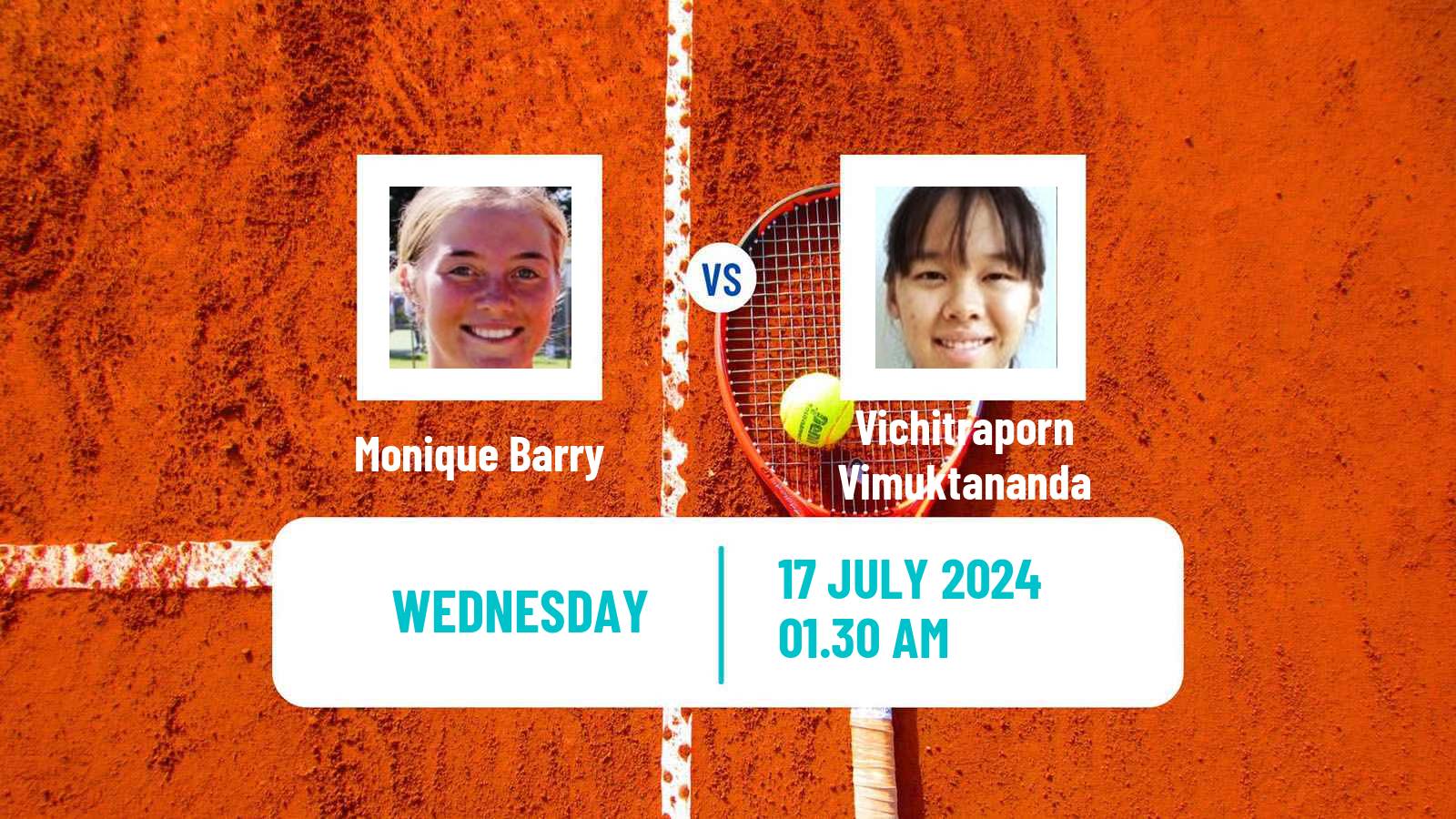 Tennis ITF W15 Nakhon Si Thammarat 4 Women Monique Barry - Vichitraporn Vimuktananda