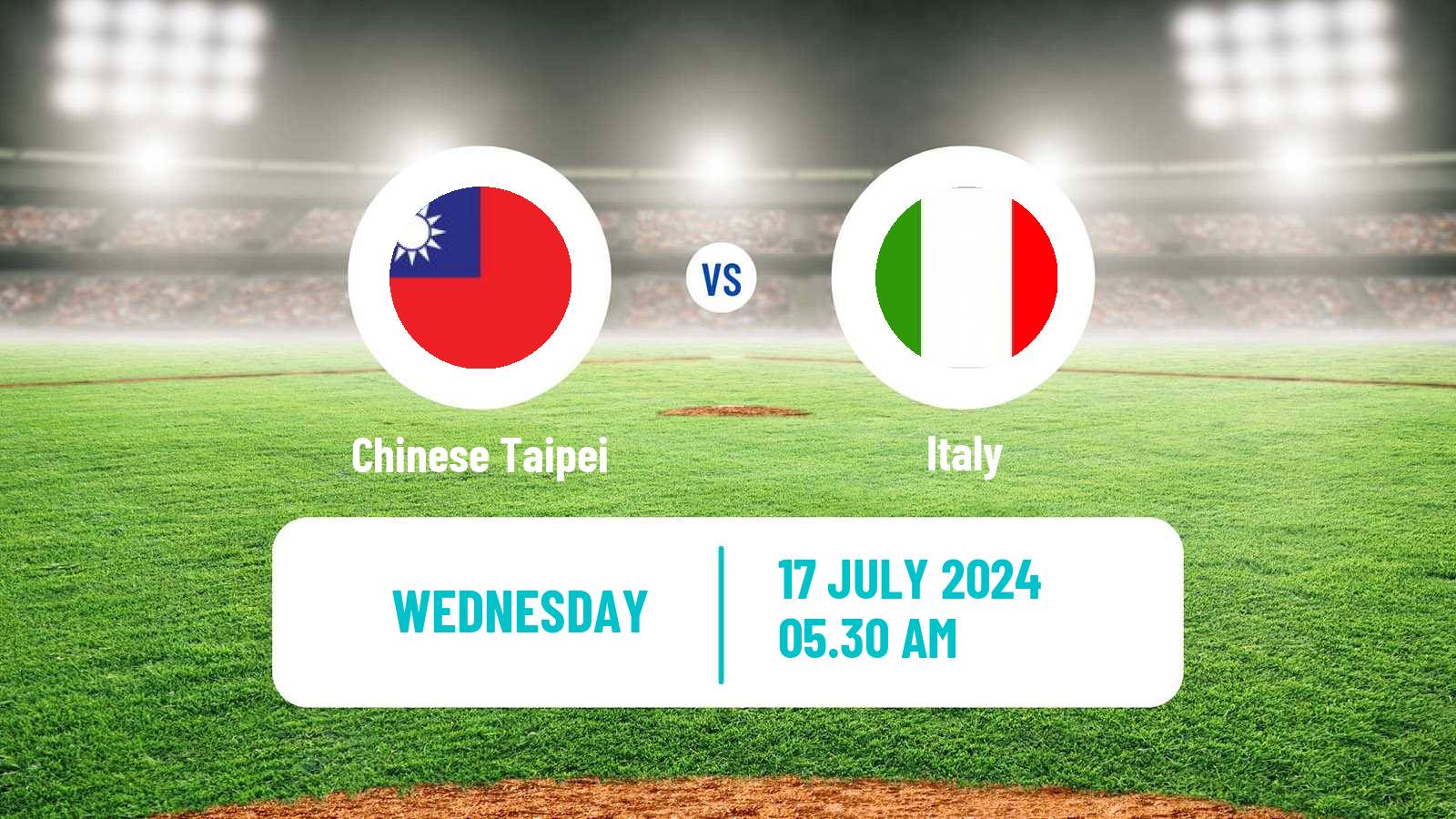 Baseball Friendly International Baseball Chinese Taipei - Italy