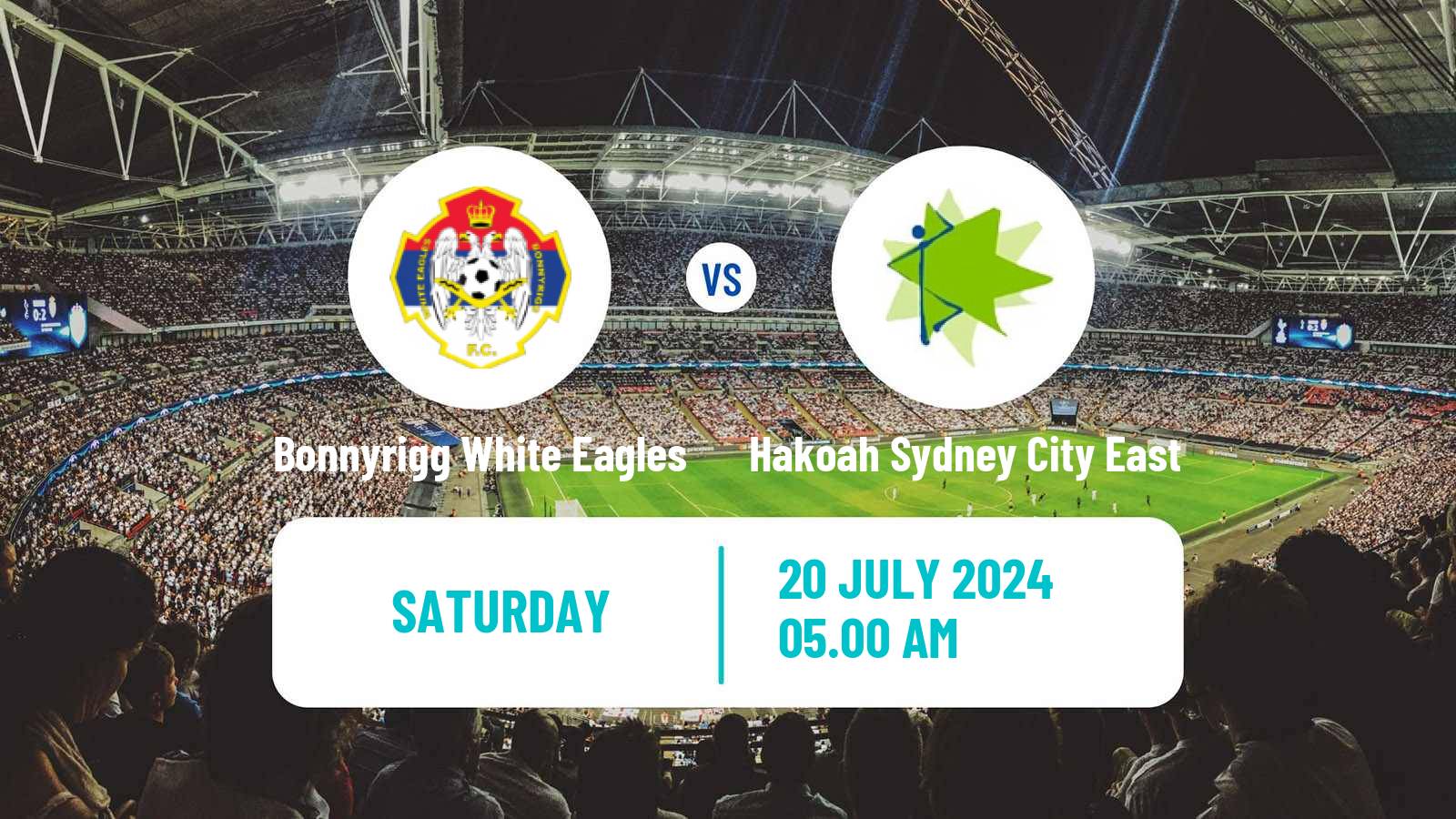 Soccer Australian NSW League One Bonnyrigg White Eagles - Hakoah Sydney City East