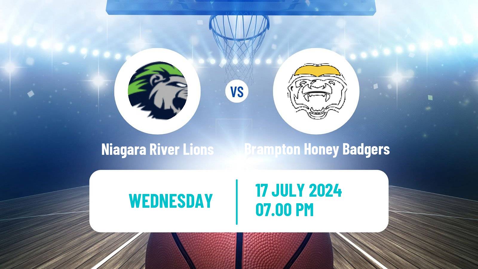 Basketball Canadian CEBL Niagara River Lions - Brampton Honey Badgers