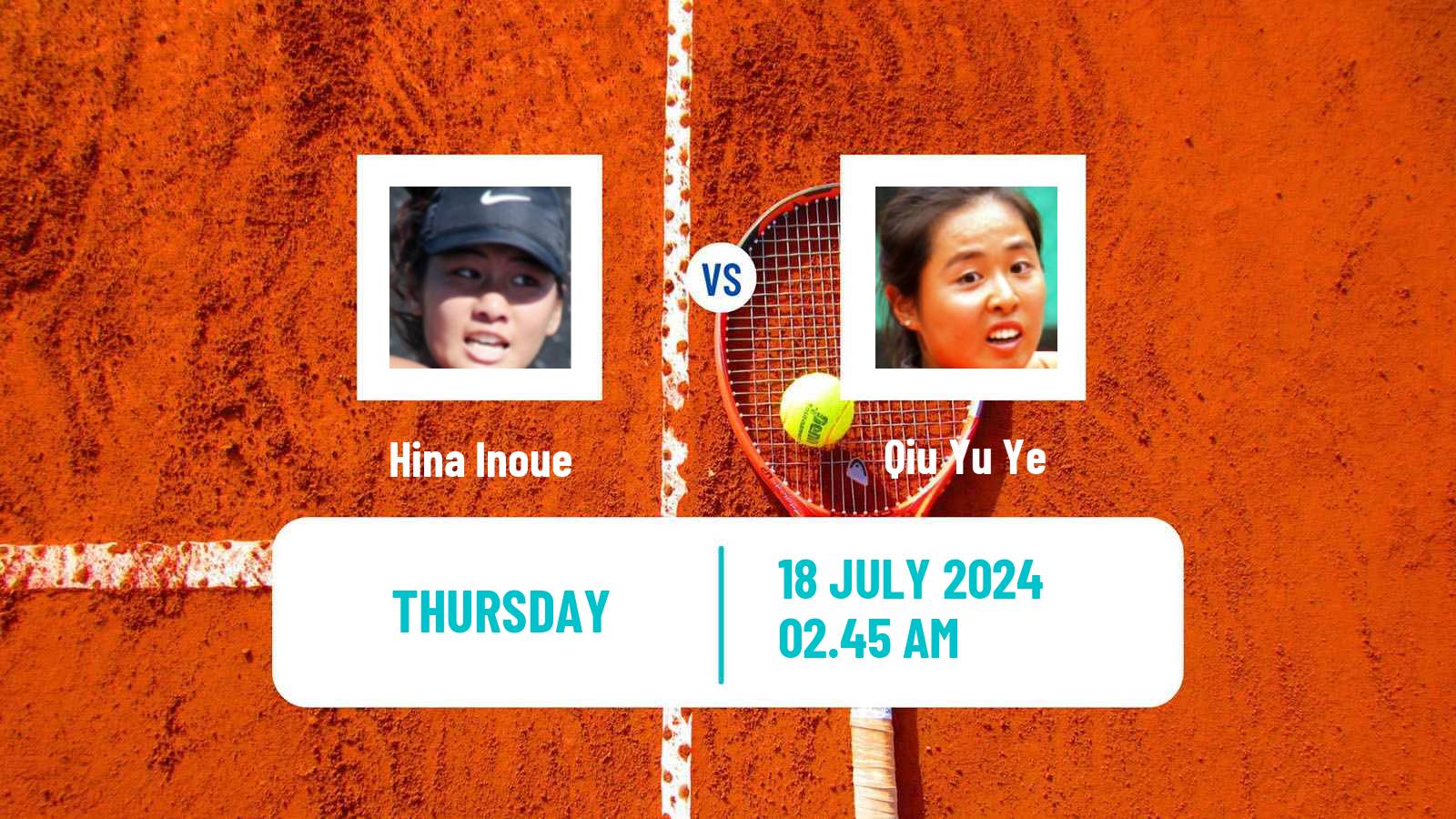 Tennis ITF W35 Tianjin 2 Women Hina Inoue - Qiu Yu Ye