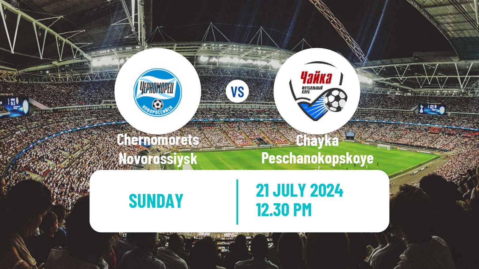 Soccer Russian FNL Chernomorets Novorossiysk - Chayka Peschanokopskoye