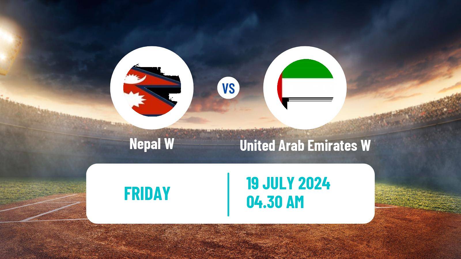 Cricket T20 Asia Cup Women Nepal W - United Arab Emirates W