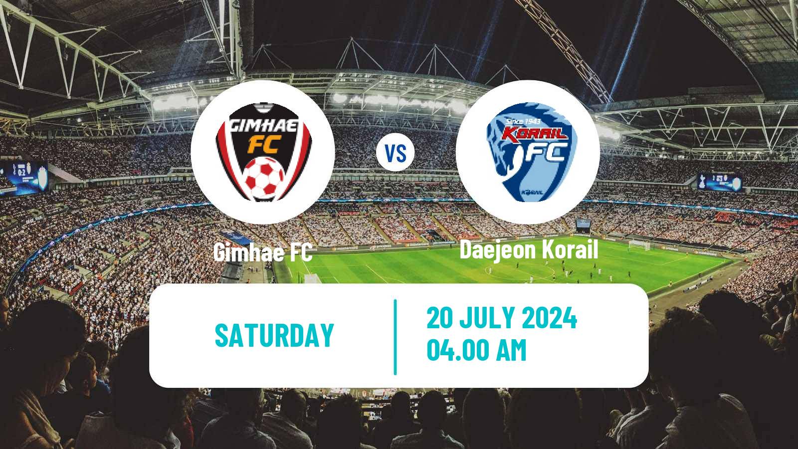 Soccer South Korean K3 League Gimhae - Daejeon Korail