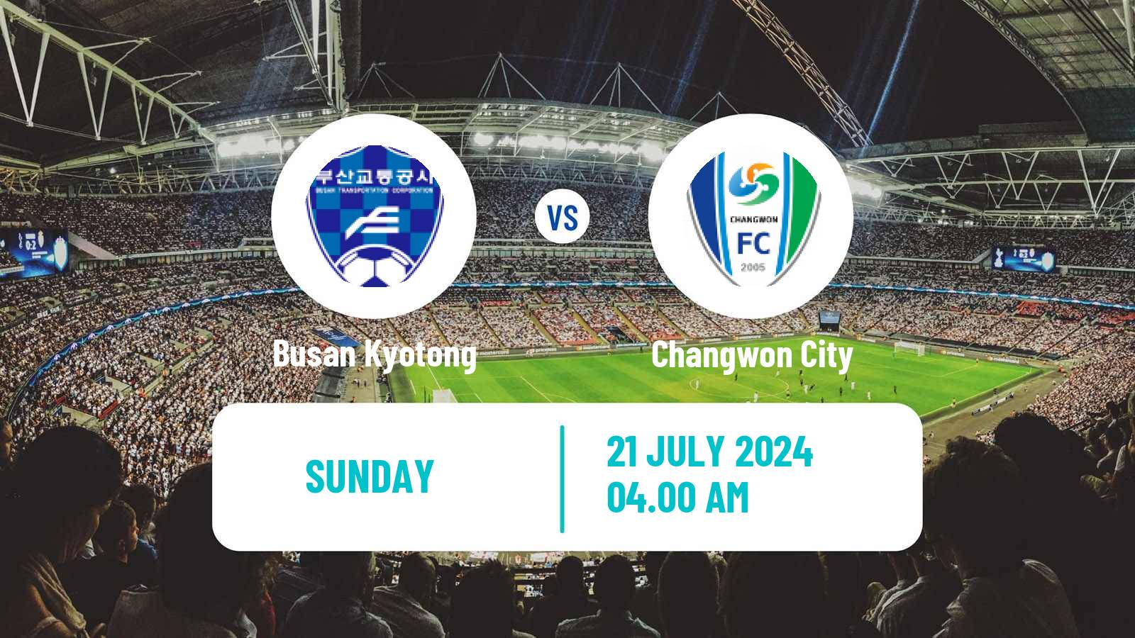 Soccer South Korean K3 League Busan Kyotong - Changwon City