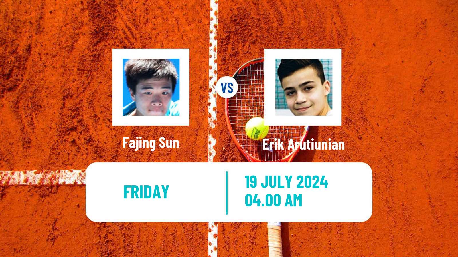 Tennis ITF M25 Tianjin 2 Men Fajing Sun - Erik Arutiunian
