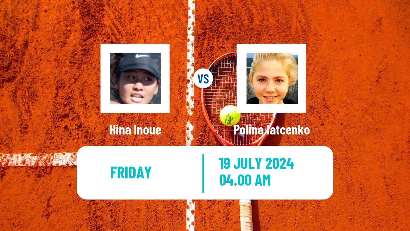 Tennis ITF W35 Tianjin 2 Women Hina Inoue - Polina Iatcenko