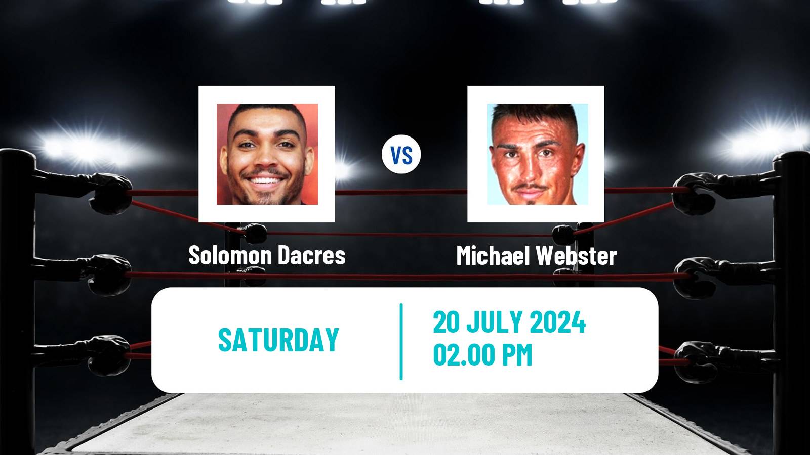 Boxing Heavyweight Bbbofc English Title Men Solomon Dacres - Michael Webster