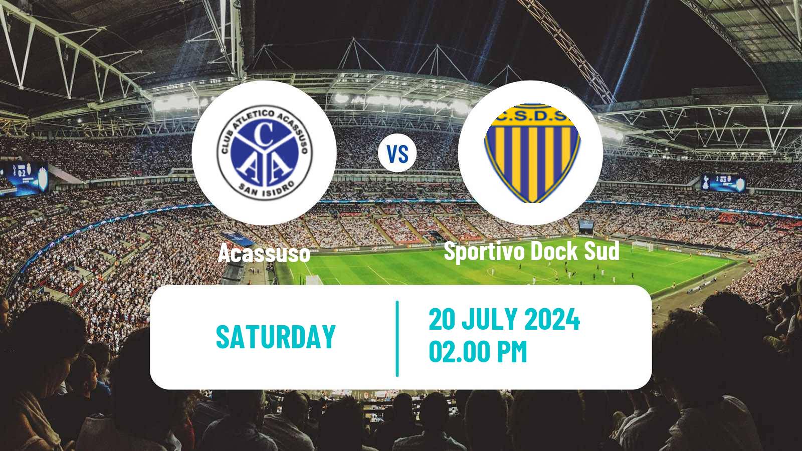 Soccer Argentinian Primera B Acassuso - Sportivo Dock Sud