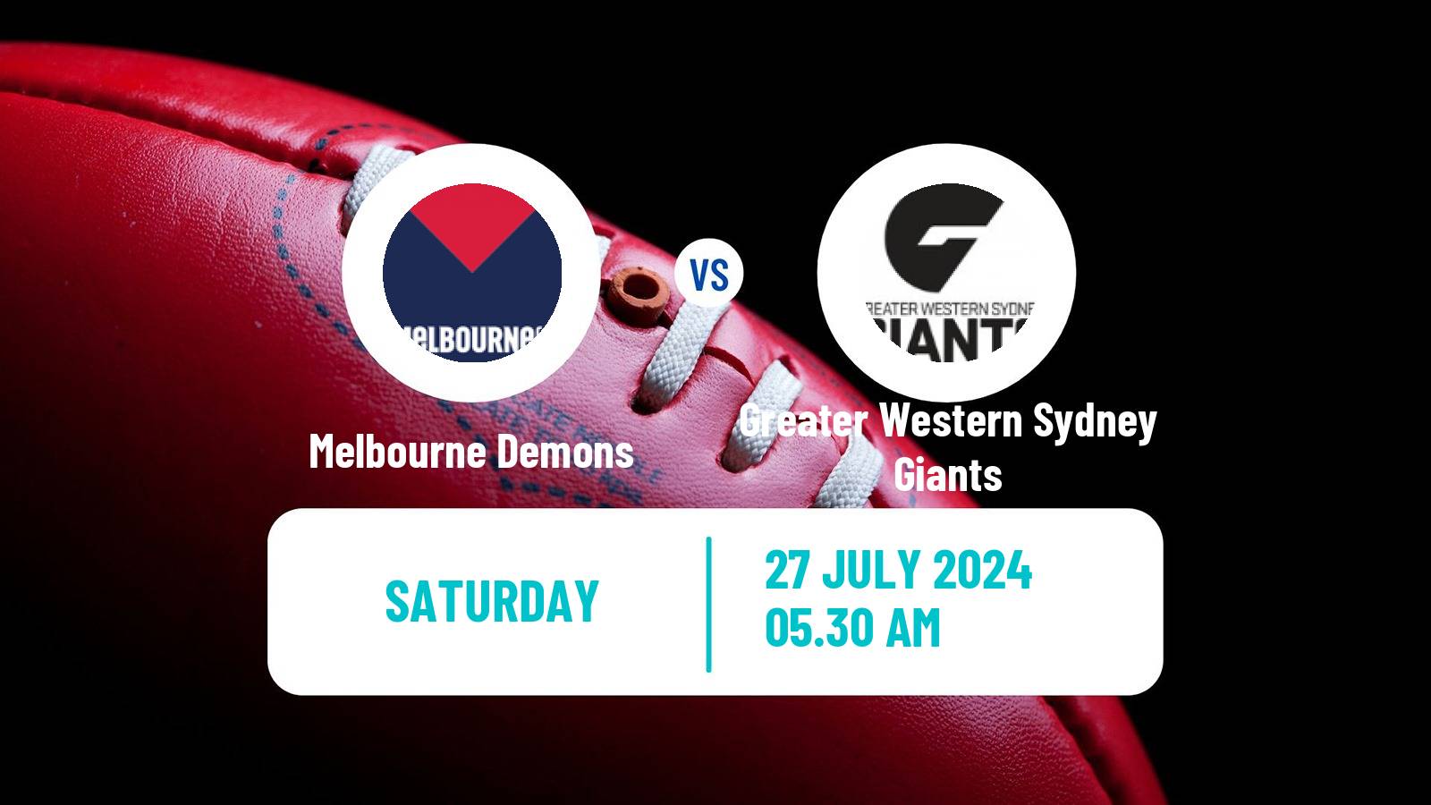 Aussie rules AFL Melbourne Demons - Greater Western Sydney Giants