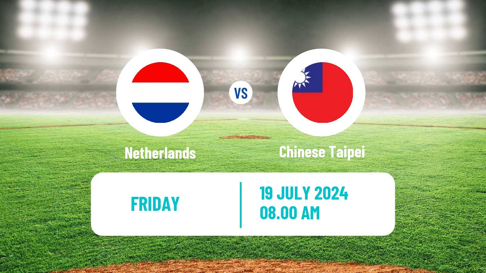 Baseball Friendly International Baseball Netherlands - Chinese Taipei