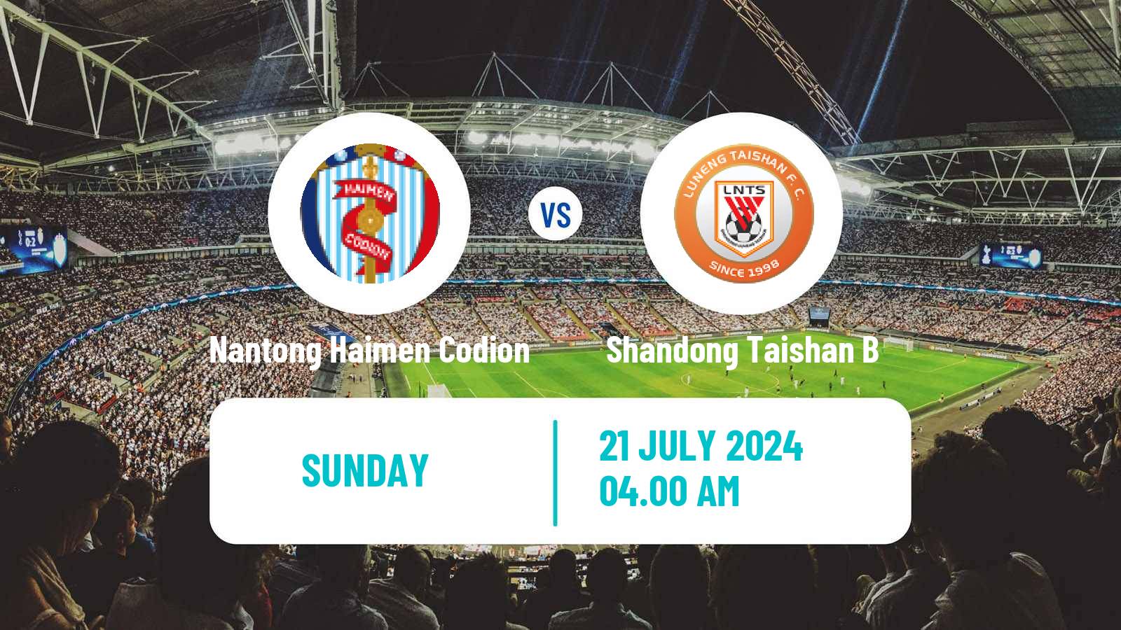 Soccer Chinese Yi League Nantong Haimen Codion - Shandong Taishan B