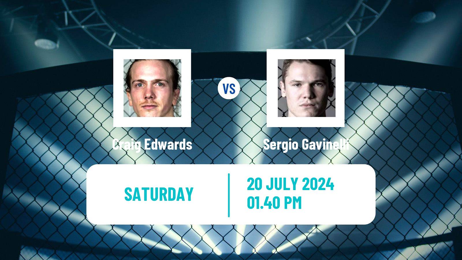 MMA Welterweight Cage Warriors Men Craig Edwards - Sergio Gavinelli