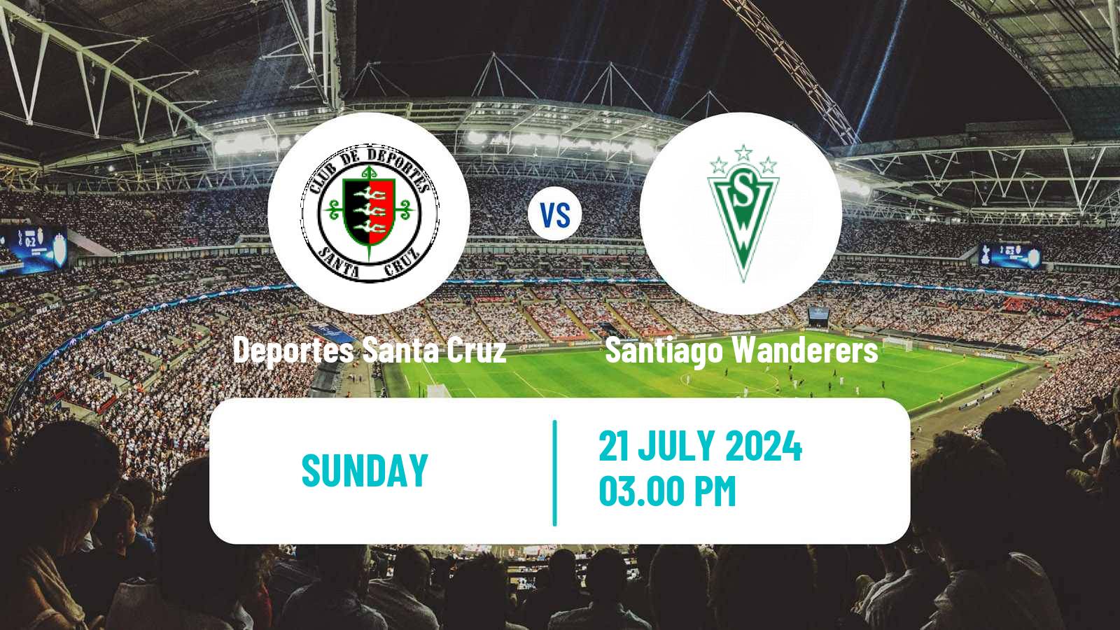 Soccer Chilean Primera B Deportes Santa Cruz - Santiago Wanderers