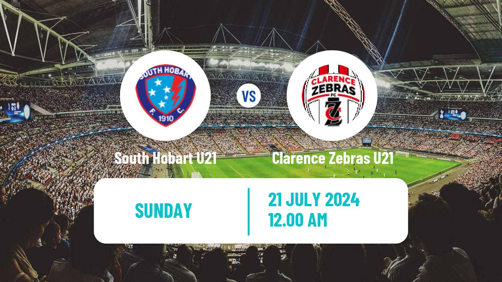 Soccer Australian Tasmania Southern Championship South Hobart U21 - Clarence Zebras U21