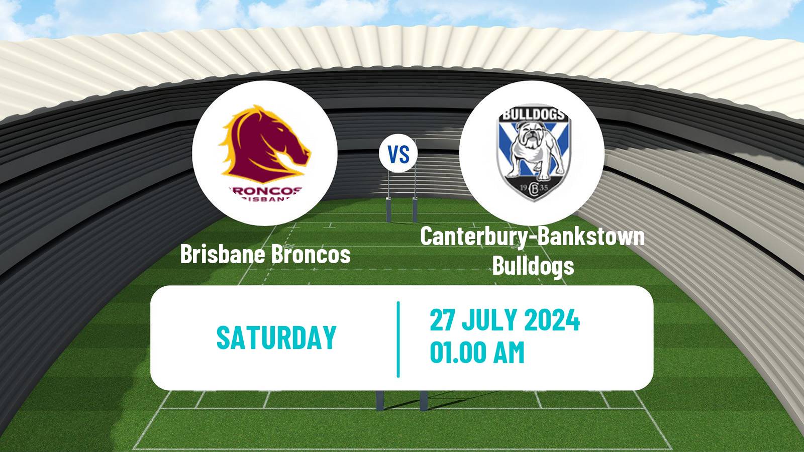 Rugby league Australian NRL Brisbane Broncos - Canterbury-Bankstown Bulldogs