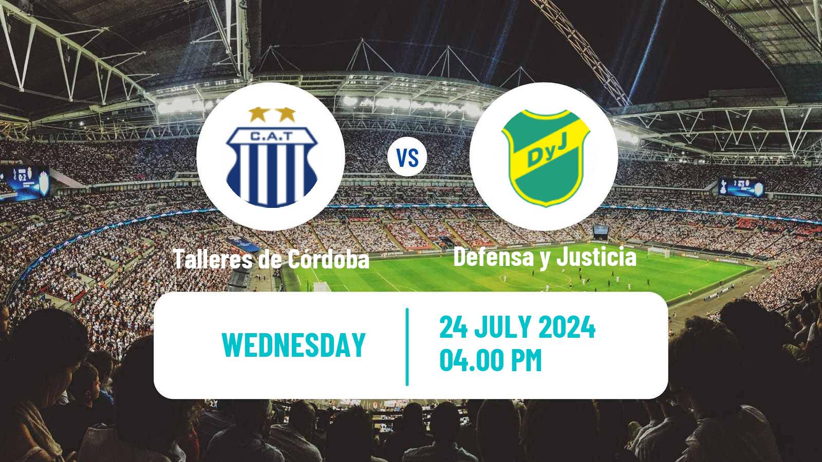 Soccer Argentinian Liga Profesional Talleres de Córdoba - Defensa y Justicia