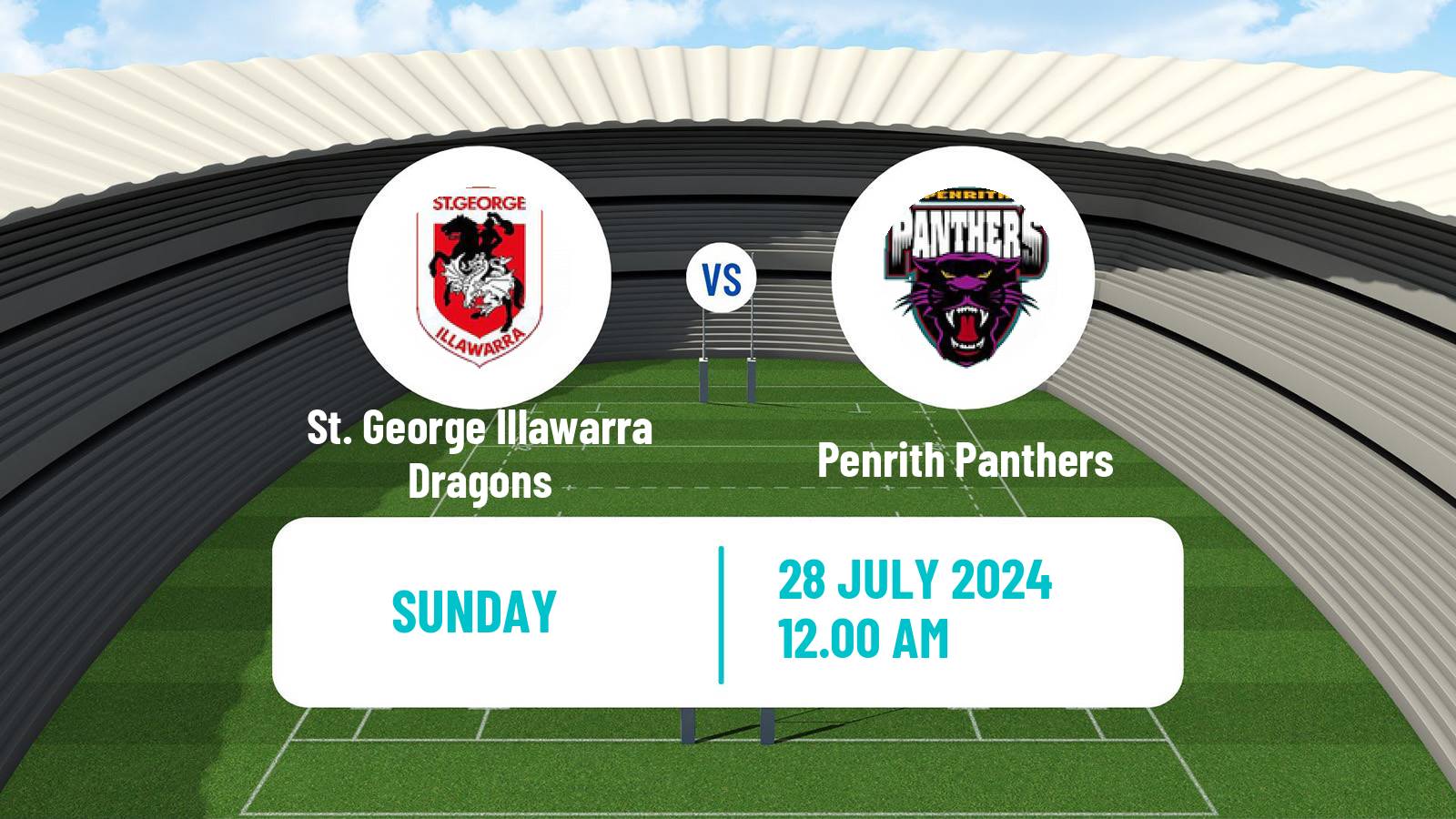 Rugby league Australian NRL St. George Illawarra Dragons - Penrith Panthers