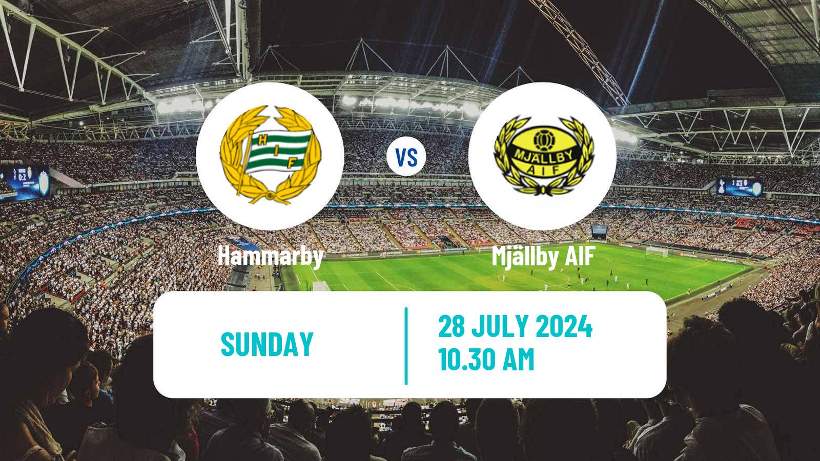 Soccer Swedish Allsvenskan Hammarby - Mjällby