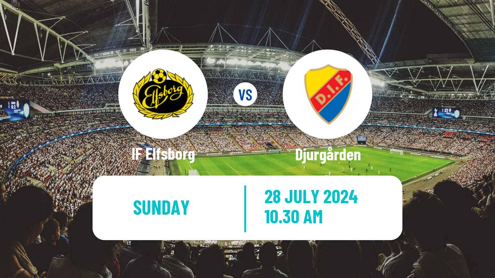 Soccer Swedish Allsvenskan Elfsborg - Djurgården