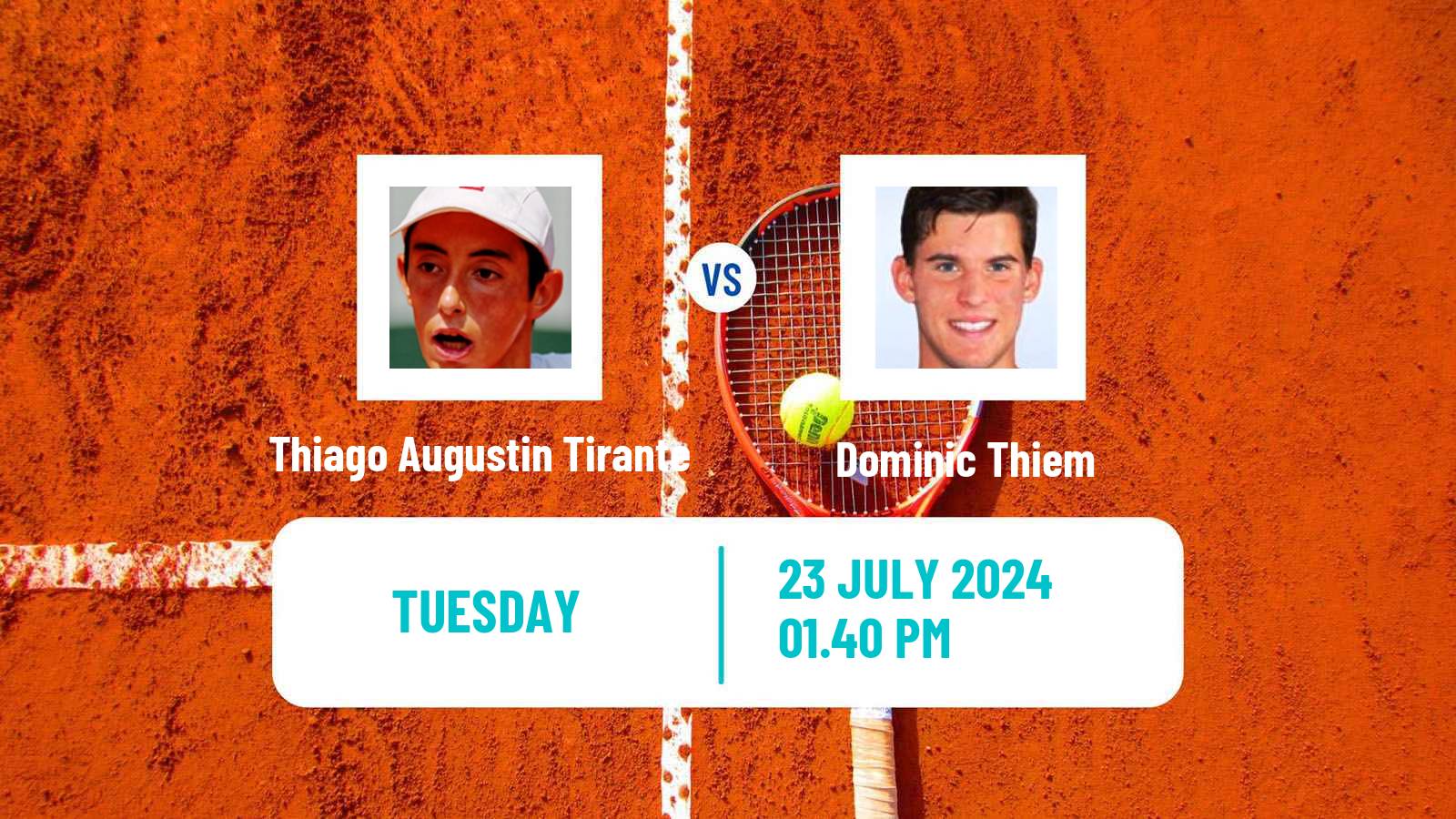 Tennis ATP Kitzbuhel Thiago Augustin Tirante - Dominic Thiem