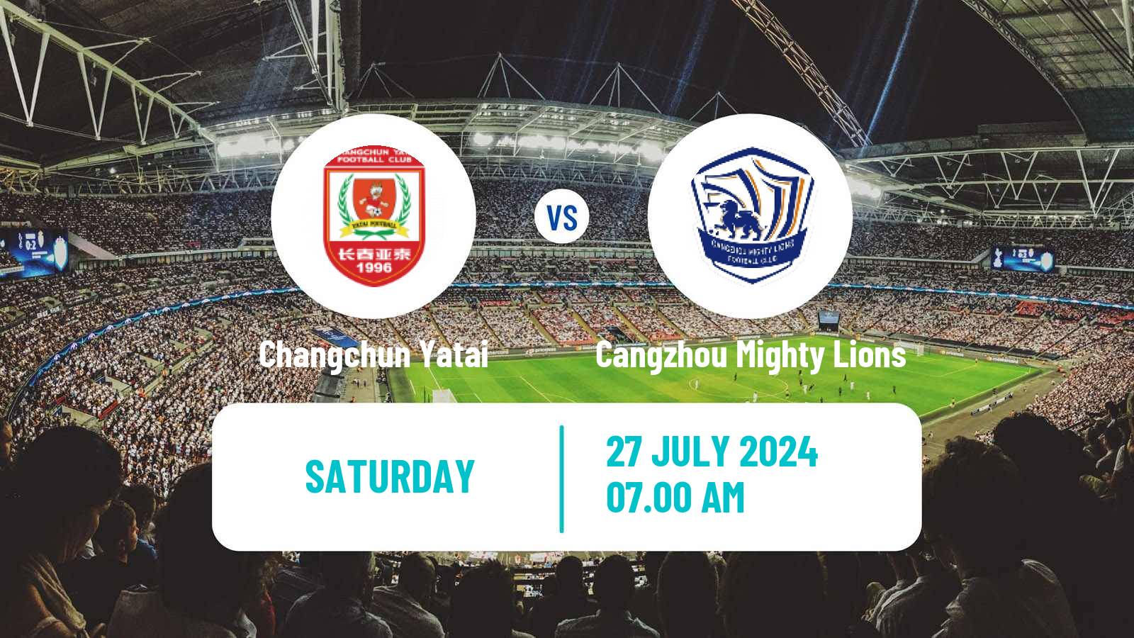 Soccer Chinese Super League Changchun Yatai - Cangzhou Mighty Lions