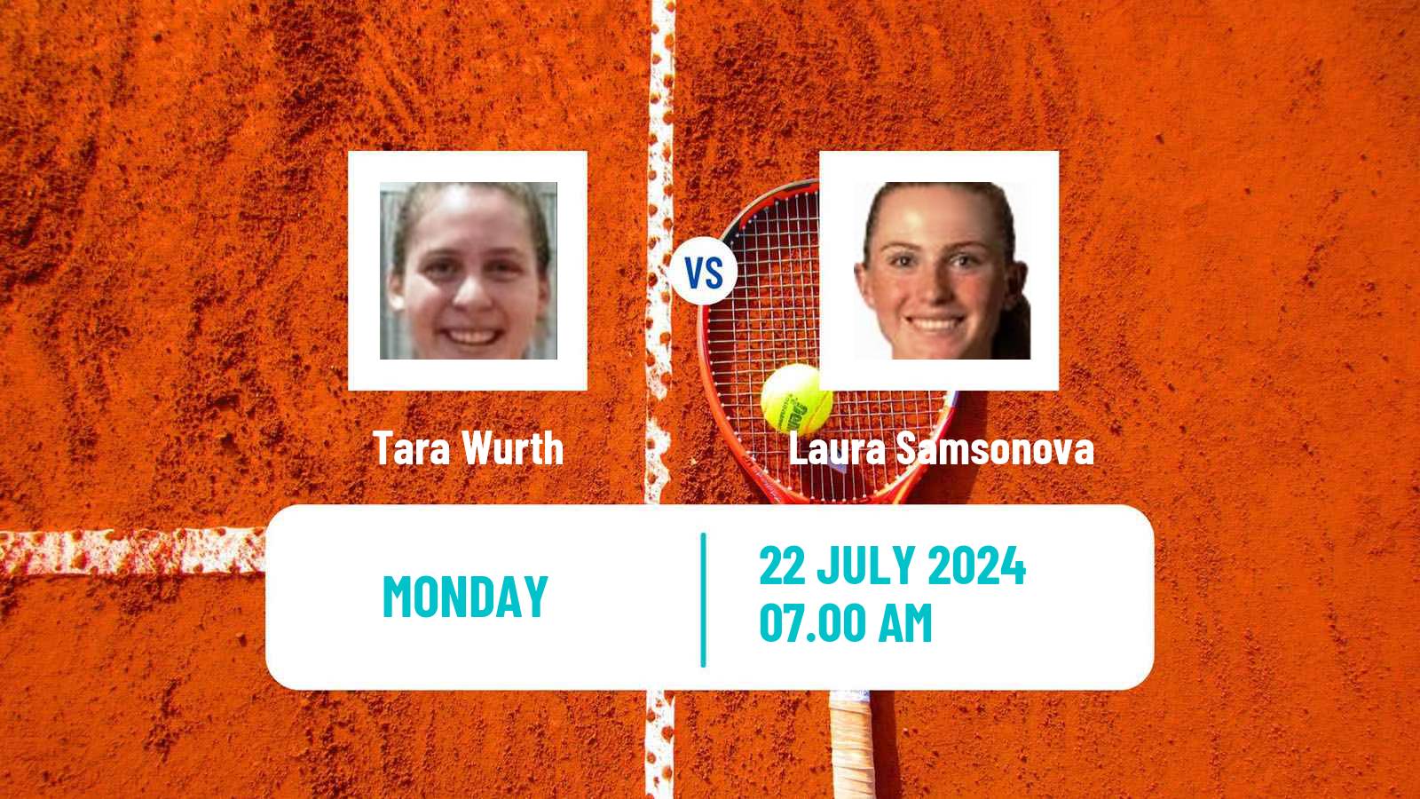 Tennis WTA Prague Tara Wurth - Laura Samsonova