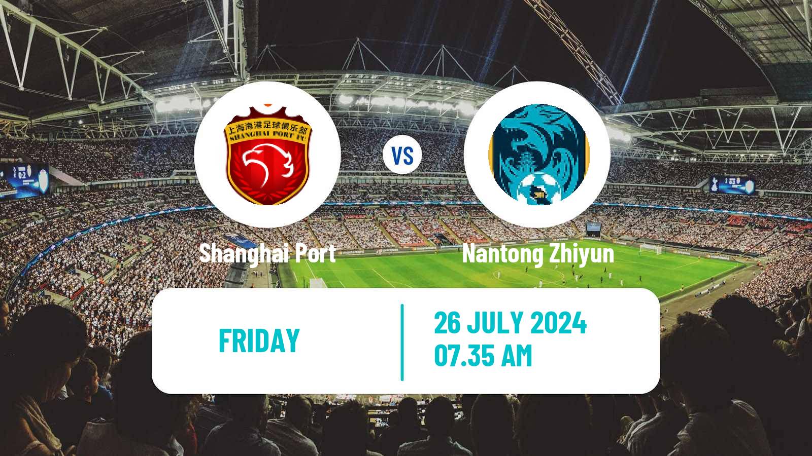 Soccer Chinese Super League Shanghai Port - Nantong Zhiyun