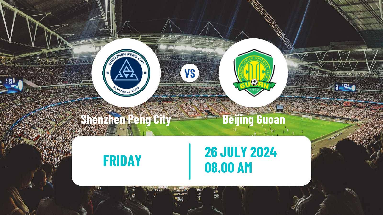 Soccer Chinese Super League Shenzhen Peng City - Beijing Guoan