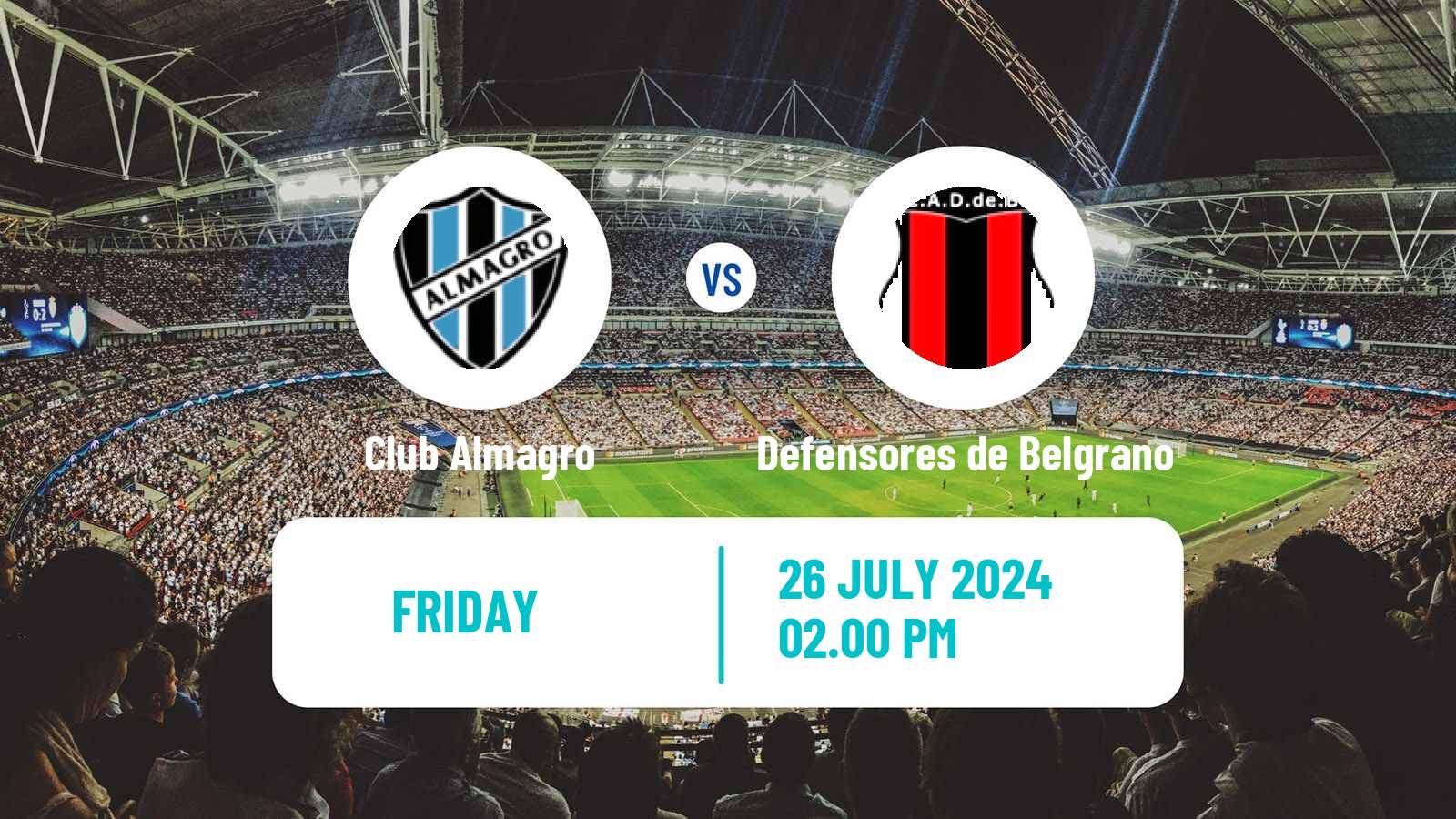 Soccer Argentinian Primera Nacional Club Almagro - Defensores de Belgrano